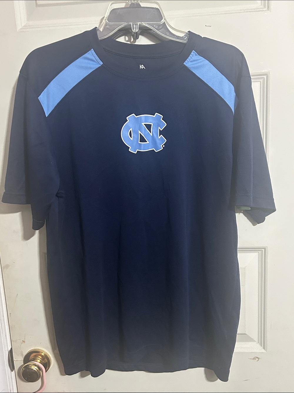 Men's Navy Short-Sleeve Athletic Tee with Carolina Logo OLIMB